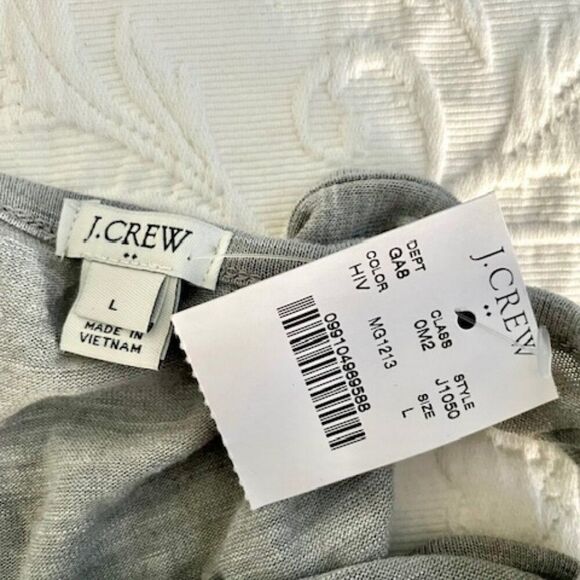 NWT J. Crew Gray and Cream Layered Tank Top Size Large - Picture 5 of 5
